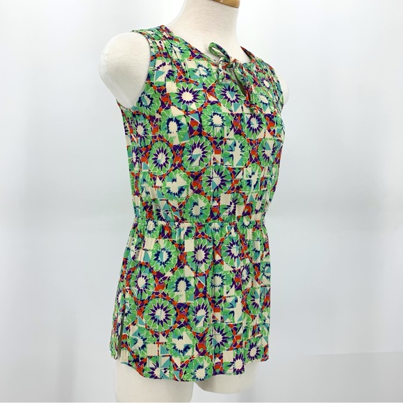 Cabi Green and Purple Vintage #316 Kaleidoscope Sleeveless Blouse, XS - Picture 11 of 16